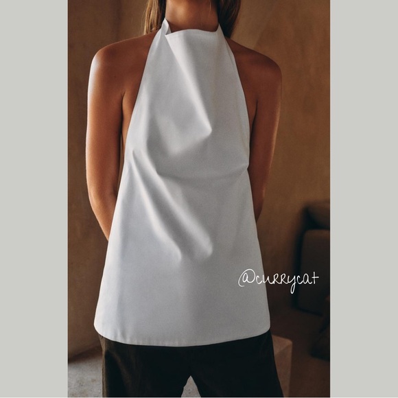 NWT ZARA DRAPED TRENCH HALTER TOP - Picture 3 of 8